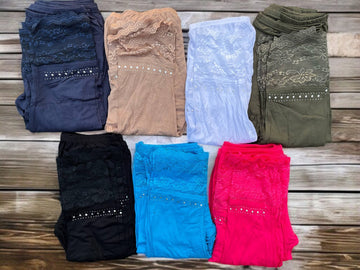 super bløde 3/4 blonde leggins str 42/48 fra little italy.