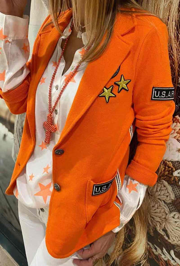 flot orange uniforms jakke fra damernes-magasin.online.