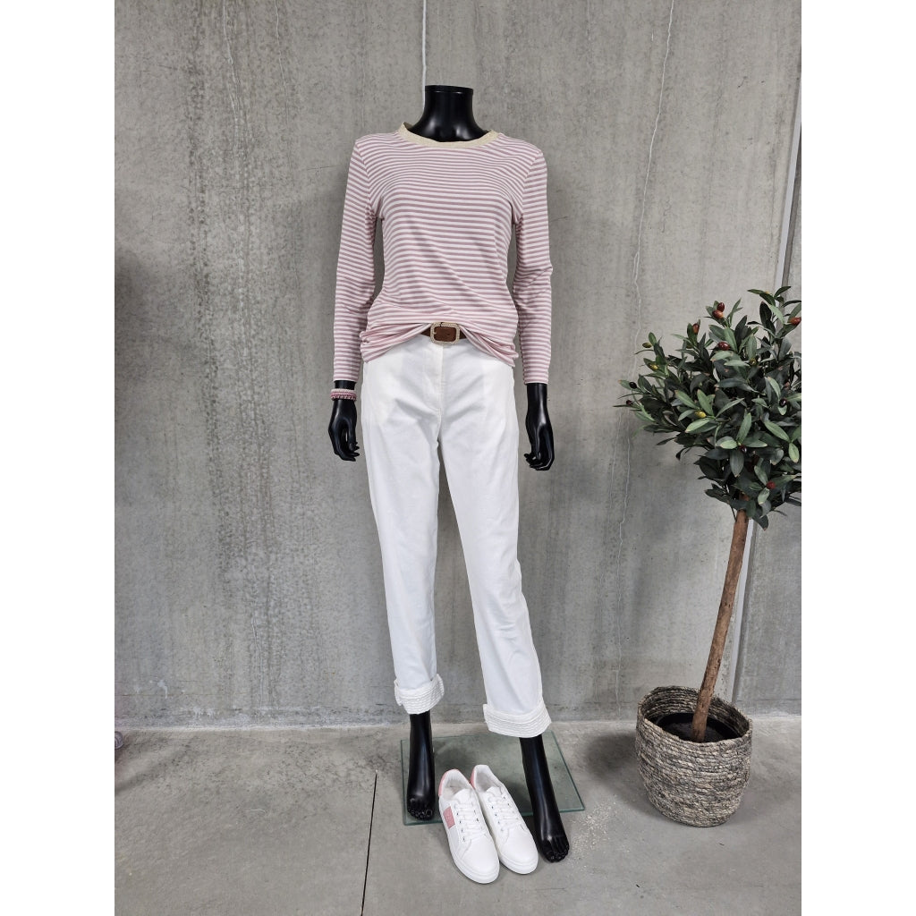 flot basic bluse i rosa/hvid fra vanting.