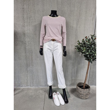 flot basic bluse i rosa/hvid fra vanting.