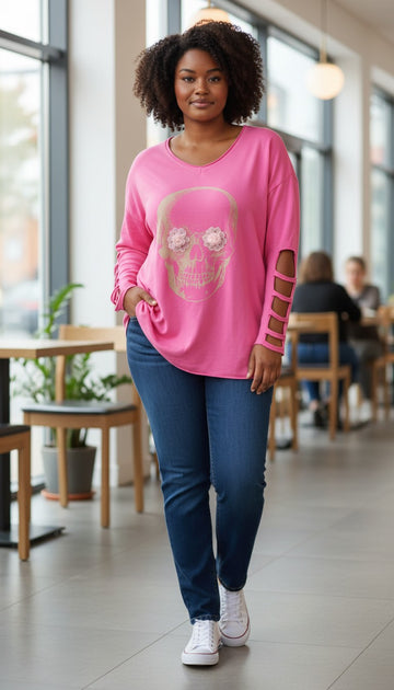 flot pink bluse fra little italy