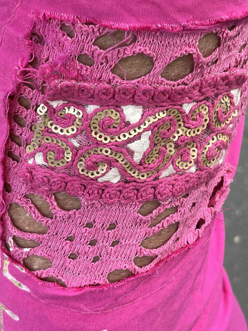 flotte pink strechy bukser str 36/40 fra little italy.