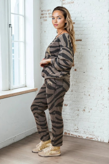 flot choko zebra stribet jogging sæt