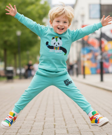 super blød mint grøn  panda pyjamas sæt.
