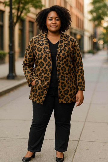 flot leopard blazer fra little italy.