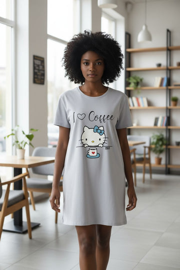 lyselilla  homewear nat kjole  fra hello kitty