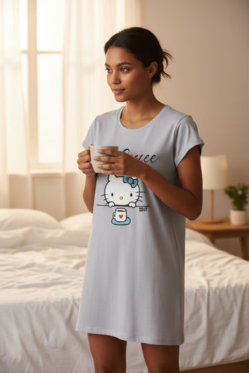 lyselilla  homewear nat kjole  fra hello kitty