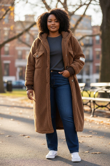 teddybear frakke i camel  fra little italy