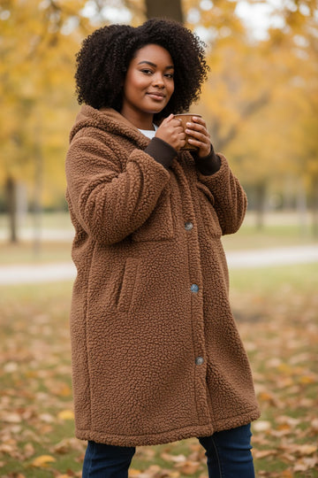 teddybear frakke i camel  fra little italy