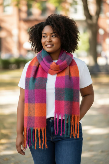 lækker blødt pink/orange tørklæde