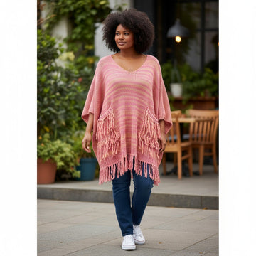 super flot strik trøje i pinkrosa farver.