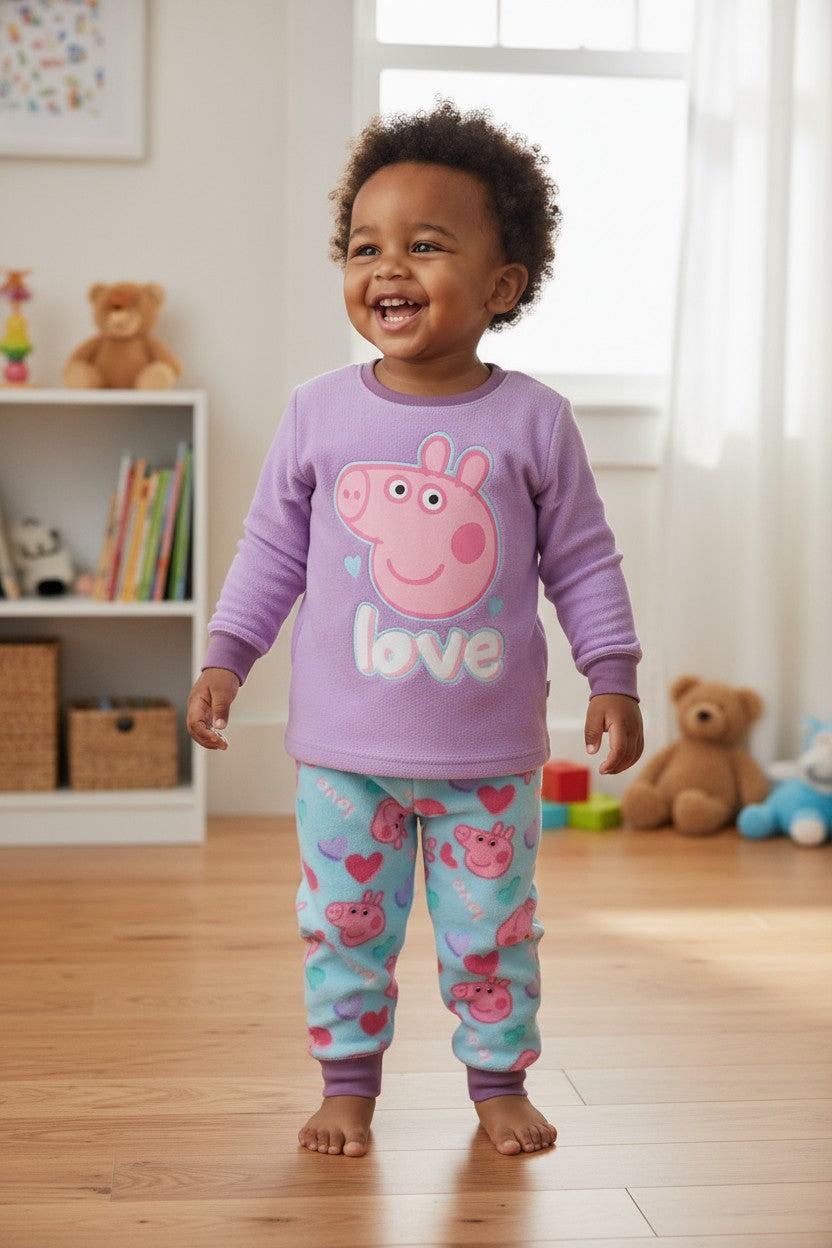 lækkert fleec homewear sæt fra gurligris str 122/128.