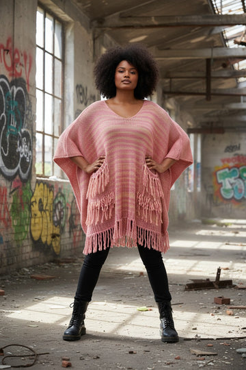 super flot strik trøje i pinkrosa farver.