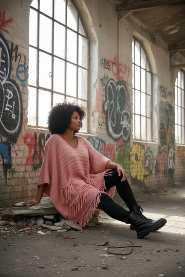 super flot strik trøje i pinkrosa farver.