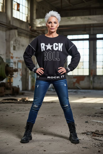 super flot sort sweatshirt