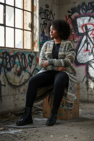 flot sand/karry cardigan fra little italy.