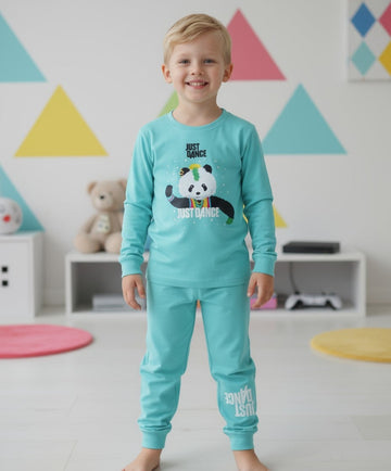 super blød mint grøn  panda pyjamas sæt.