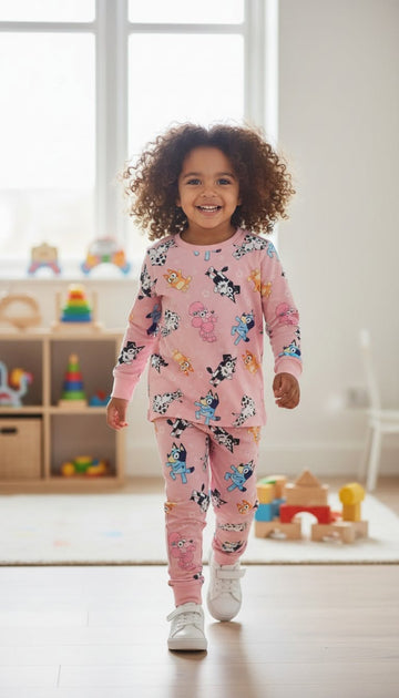 lyserød bluey pyjamas str 86/92