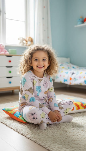 lyserød pyjamas fra pokemon.