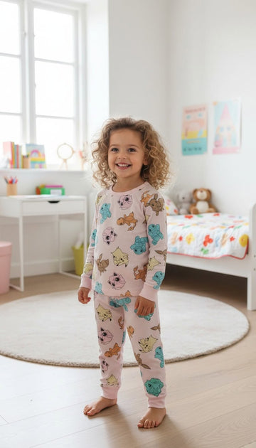 lyserød pyjamas fra pokemon.