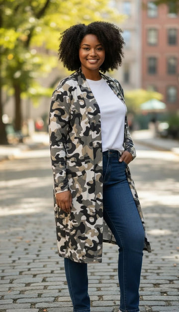 flot camouflage cardigan fra little italy.