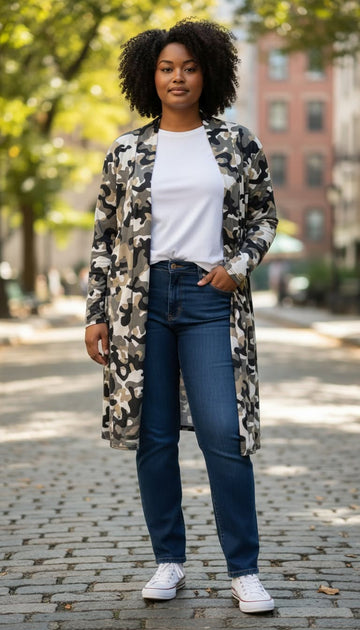 flot camouflage cardigan fra little italy.