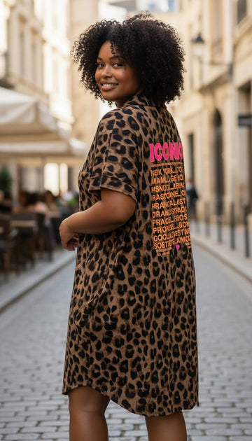 flot leopard kjole med print fra little italy.