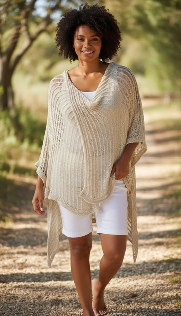 flot guld poncho/sjal fra little italy