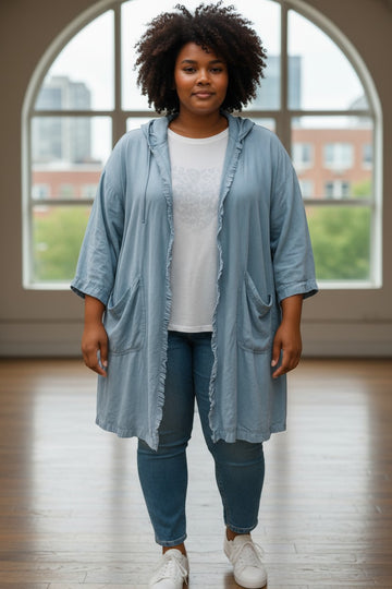 flot denim cardigan /jakke fra little italy
