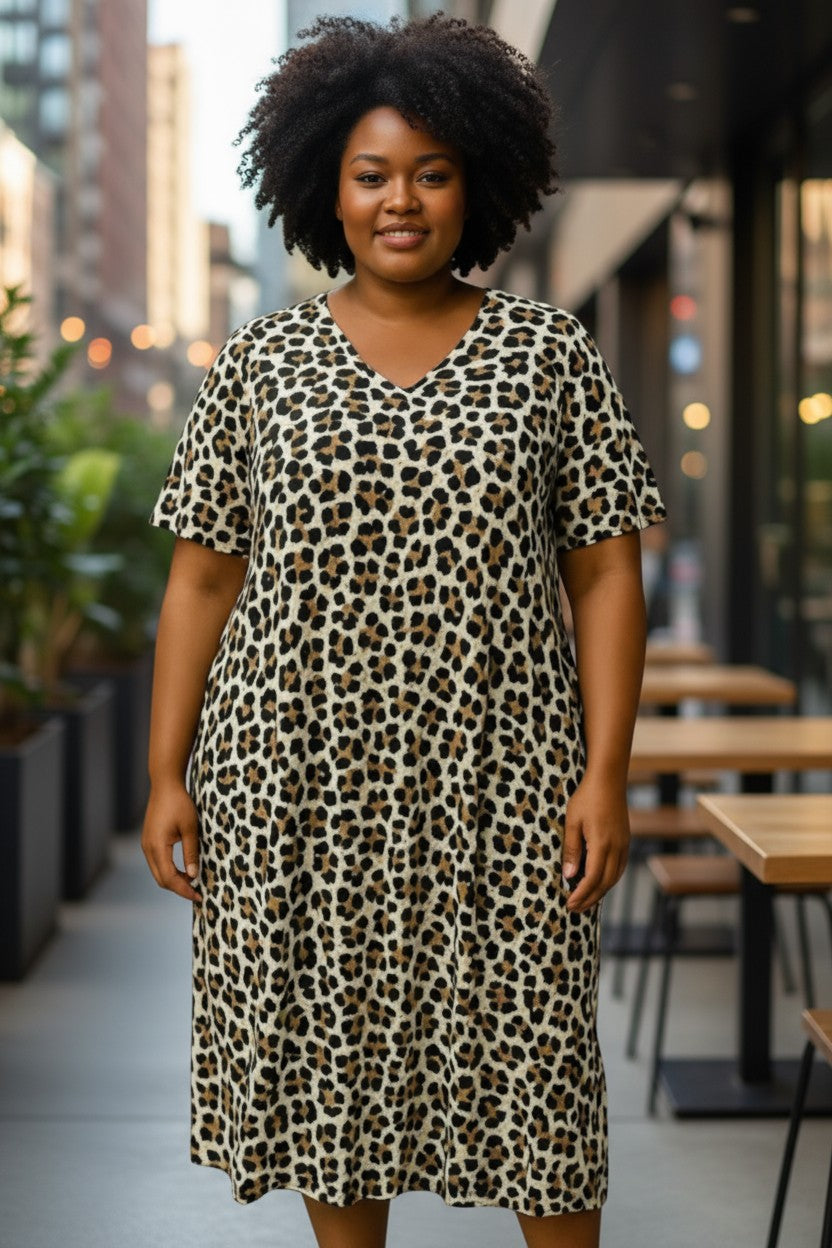 flot leopard maxi kjole fra little italy.