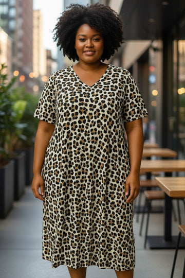flot leopard maxi kjole fra little italy.