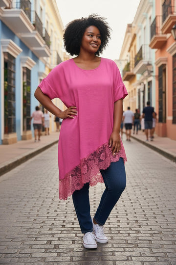 flot pink blonde tunika fra little italy