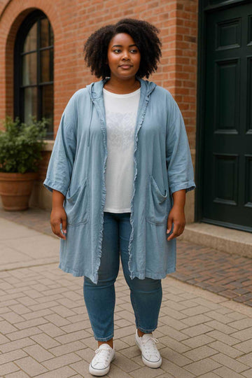 flot denim cardigan /jakke fra little italy