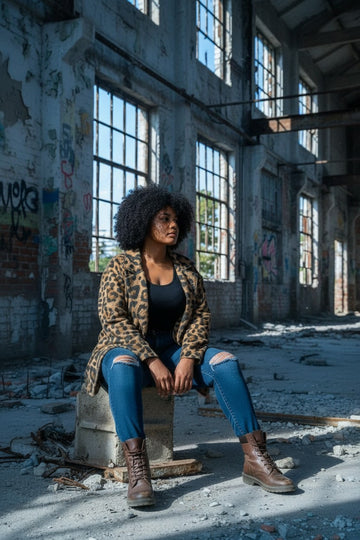 flot leopard blazer fra little italy.