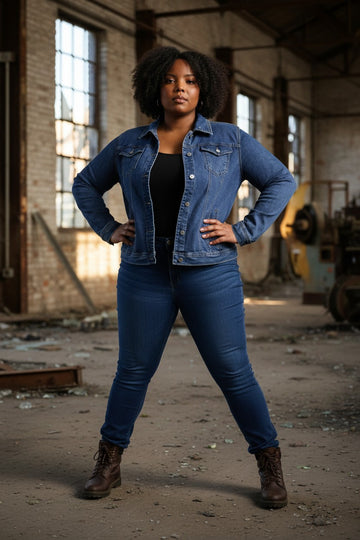 denim cowboy jakke i  str 42-54