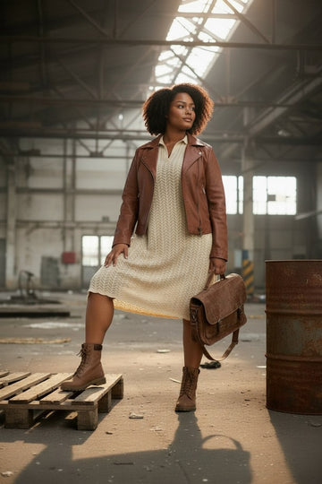 flotte strikket boheme kjoler i 2 farver fra little italy.