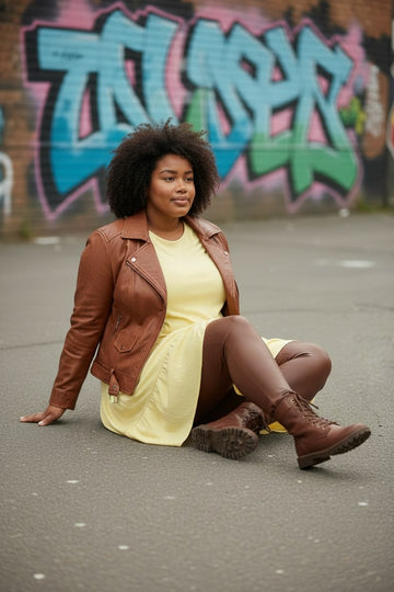 super smuk lysegul maxi kjole fra little italy.