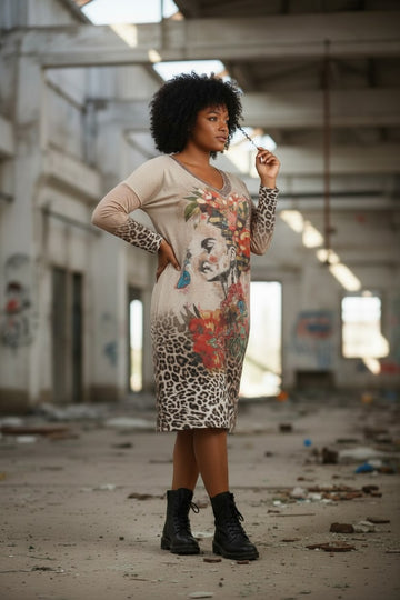 flot guld kjole med print fra little italy